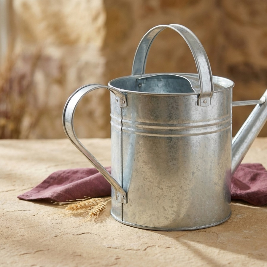 Galvanized Steel Watering Can, 2 Gallon