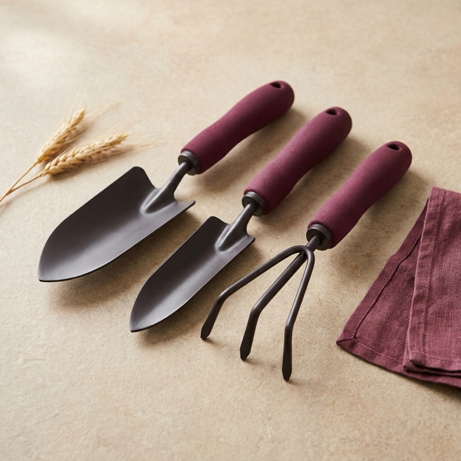 Ergonomic Hand Trowel & Cultivator Set, 3-Piece